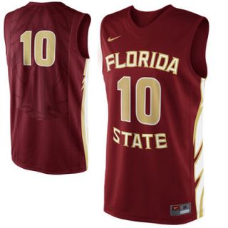 Nike Florida State Seminoles (FSU) #10 Elite Replica Basketball Jersey   Garnet