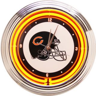 Chicago Bears 15 Neon Wall Clock