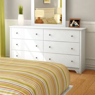 South Shore Breakwater 6 Drawer Double Dresser in Pure White Finish   3150010