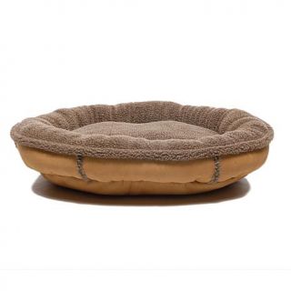 Faux Suede and Tipped Berber Round Comfy Cup Pet Bed   Medium   6525734