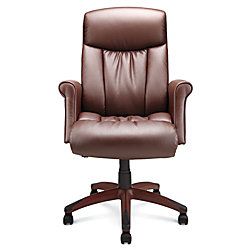 La Z Boy Rudlowe Bonded Leather Executive Chair 44 12 H x 29 14 W x 30 14 D Brown