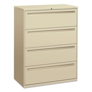 HON 700 Series 42 Inch Wide Four Drawer Lateral File Cabinet in Putty