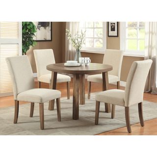 Furniture of America Seline Round Weathered Elm Dining Table