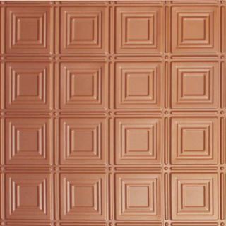 Global Specialty Products Dimensions 2 ft. x 2 ft. Copper Lay in Tin Ceiling Tile for T Grid Systems 204 21