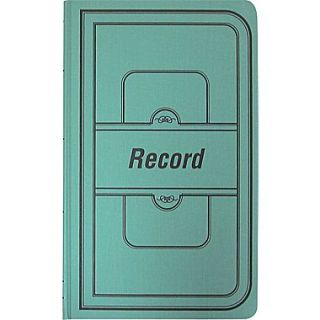 National Brand Green Canvas Cover Record Book, 12 1/8 x 7 5/8, 500/Book
