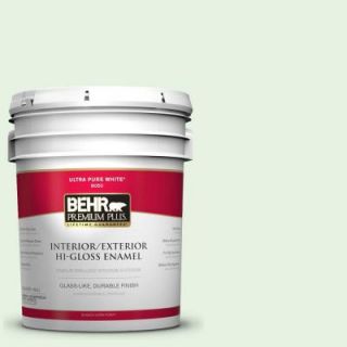 BEHR Premium Plus 5 gal. #440A 2 Sea Cap Hi Gloss Enamel Interior/Exterior Paint 805005