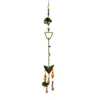 Hand Made with Hand Blown Decorative Glass Beads 'Lets Garden' Shovel Wind Chime (India)