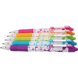 Zebra Z Grip™ Daisies Retractable Ballpoint Pens, Assorted, 5/Pack