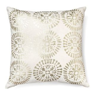 Metallic Decorative Pillow Square Cream   Threshold™