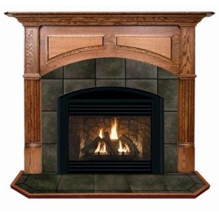 Geneva Arched Flush Oak Fireplace Mantel in Traditional Cherry Finish (Traditional Cherry 50 in. x 52 in.)