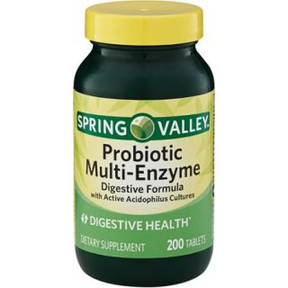 Spring Valley Probiotic Multi Enzyme Digestive Formula Tablets, 200 count