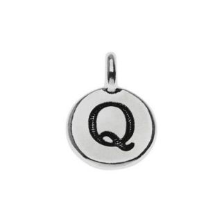 TierraCast Alphabet Charm, Uppercase Letter 'Q' 16.5x11.5mm, 1 Piece, Antiqued Silver Plated