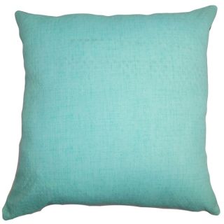 Haloke Solid Turquoise Feather Filled 18 inch Throw Pillow