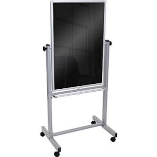 Luxor, 30W x 40H, Double Sided Magnetic Black Gloss Marker Board, Aluminum Frame (BM3040M)