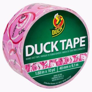 Duck 1.88 in. x 10 yds. Pink Text Duct Tape 281765