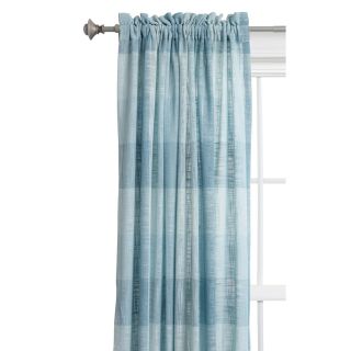 Style Selections Kenna 84 in Mineral Blue Polyester Rod Pocket Light Filtering Single Curtain Panel