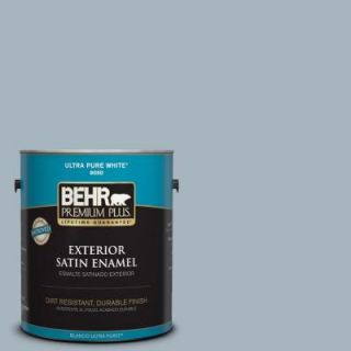 BEHR Premium Plus 1 gal. #N480 3 Shadow Blue Satin Enamel Exterior Paint 905001
