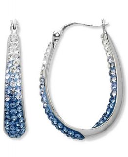Kaleidoscope Sterling Silver Earrings, Blue and White Swarovski
