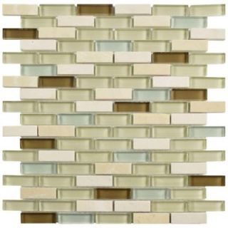 Merola Tile Tessera Subway York 11 3/4 in. x 11 3/4 in. x 8 mm Glass and Stone Mosaic Tile GDMTSWY