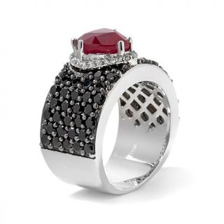 Victoria Wieck Ruby, Spinel & White Topaz "Heart" Sterling Silver Band Ring   7659310