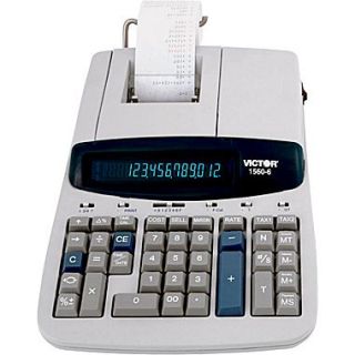 Victor 1560 6 2 Color Commercial Ribbon Printing Calculator, 12 Digit Display