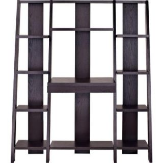 Altra Furniture Ladder 10 Open Shelf Bookcase with Desk in Espresso 9802196