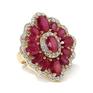 Victoria Wieck Oval Ruby and White Zircon Vermeil Ring   7659250