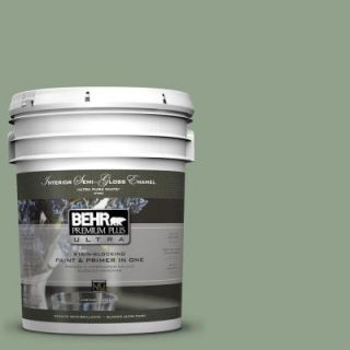 BEHR Premium Plus Ultra 5 gal. #440F 4 Athenian Green Semi Gloss Enamel Interior Paint 375405