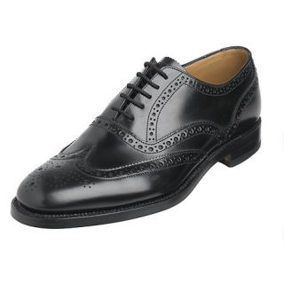 Loake Wide fit black full brogue shoes