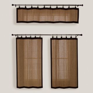 Camel Bamboo Ring Top Valance and Tiers