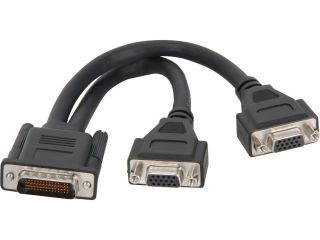 C2G 38065 9" One LFH 59 (DMS 59) Male to Two HD15 VGA Female Cable