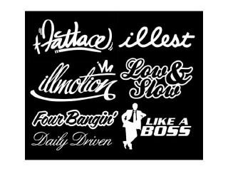 iJDMTOY Fatlace illest Bandaid Stickers Makes My Car Go Faster Shocker Hand Eat Sleep JDM Combo Deal Stickers Decals SET 