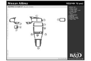 1998 2001 Nissan Altima Wood Dash Kits   B&I WD214B DCF   B&I Dash Kits