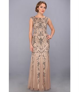 Adrianna Papell Cap Sleeve Beaded Gown