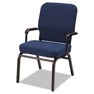 Alera Oversize Olefin Fabric Stack Chair With Arms, Navy